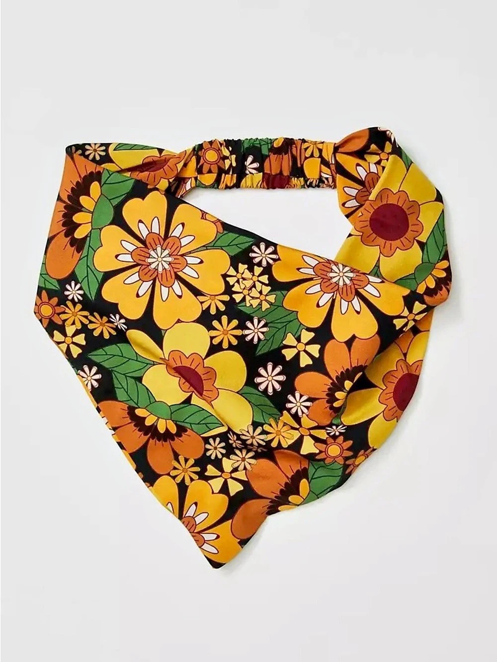 New Free People Namjosh  Floral Scarf in Black & Orange